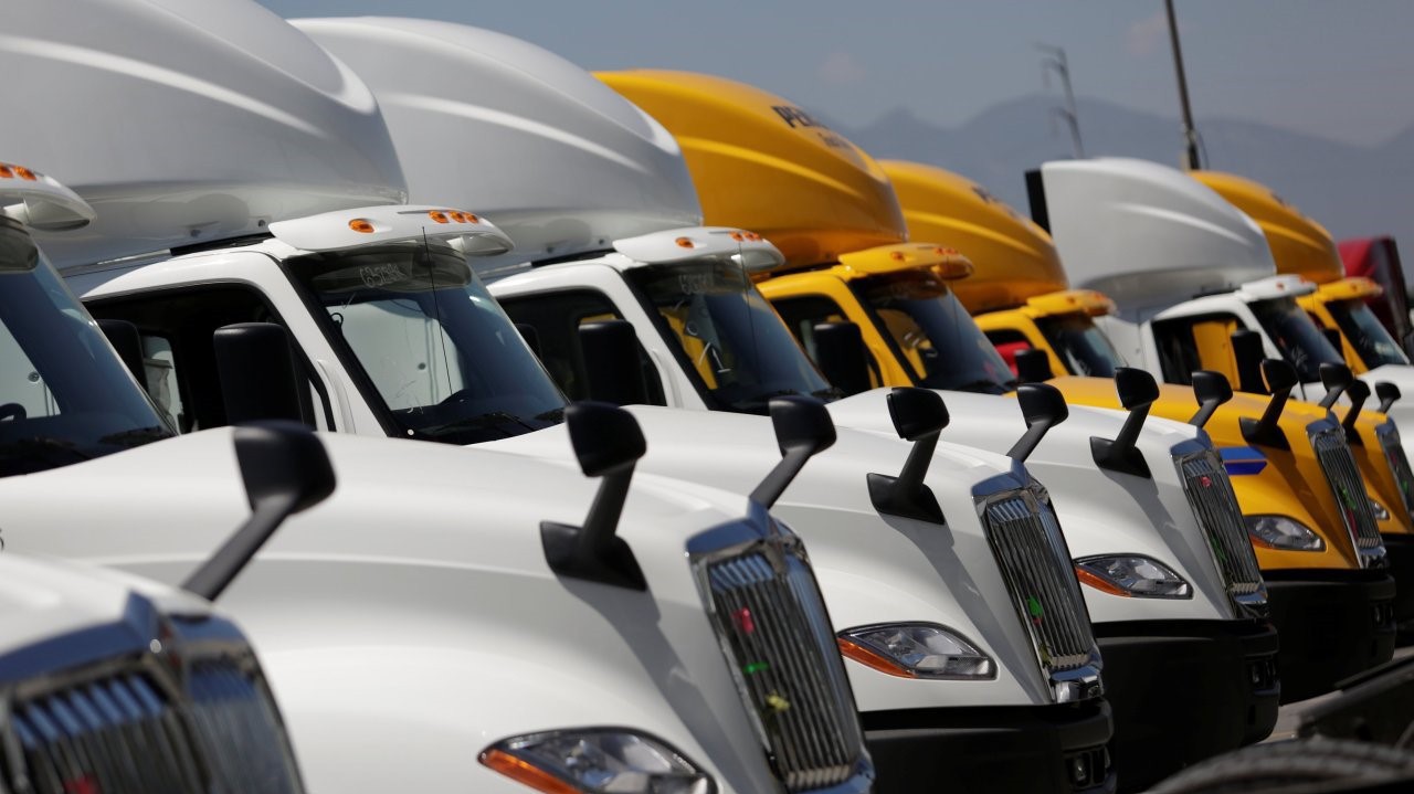 Xe tải International đỗ tại Nhà máy Escobedo, Mexico. Ảnh: Reuters.