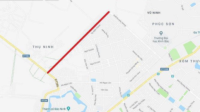 Tuyến đường H2 dài 1,39 km từng được Bắc Ninh chỉ định Dabaco làm chủ đầu tư.