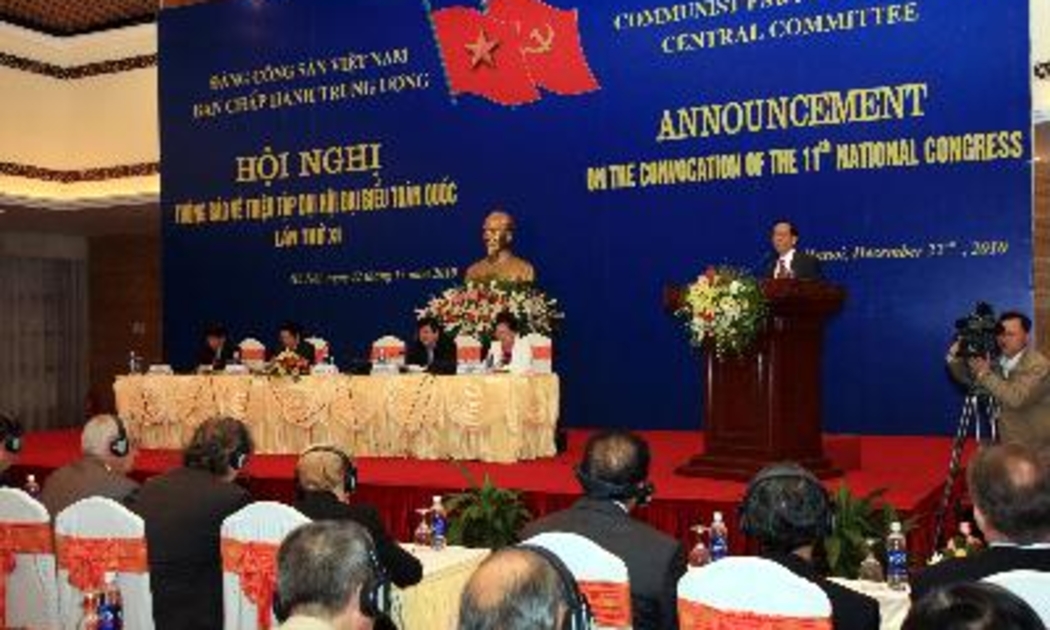 Hội nghị thông báo việc triệu tập Đại hội đại biểu toàn quốc lần thứ XI của Đảng Cộng sản Việt Nam với đoàn ngoại giao và các tổ chức quốc tế tại Việt Nam.