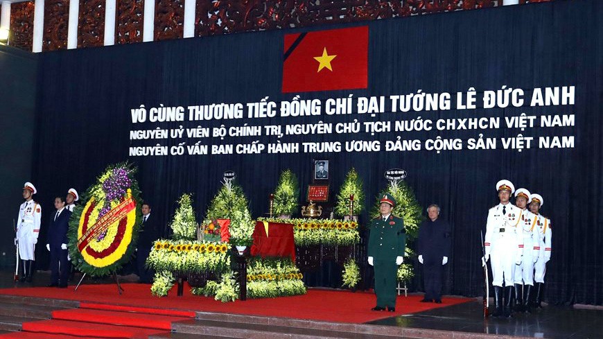 Lễ viếng và truy điệu Đại tướng Lê Đức Anh đã được tổ chức trọng thể tại Nhà tang lễ Quốc gia số 5 Trần Thánh Tông, Hà Nội theo nghi thức Quốc tang.