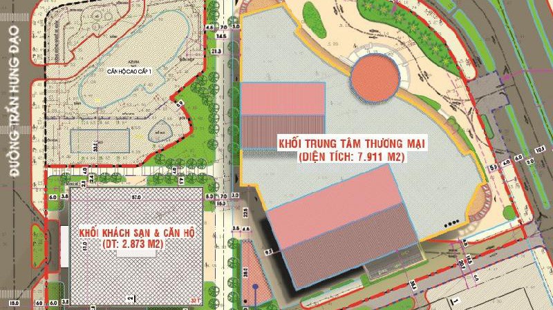 Phối cảnh dự án Trung tâm thương mại Riverview Complex Đà Nẵng ở đường Ngô Quyền, phường An Hải Bắc, quận Sơn Trà.