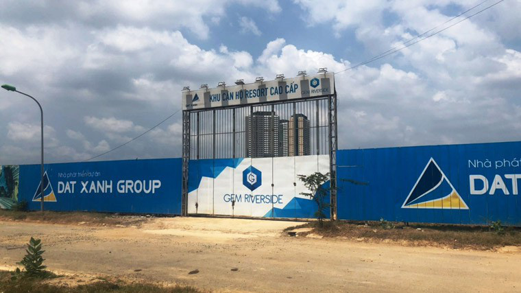 Dự án Gemriverside - một dự án trọng điểm của Đất Xanh chưa biết bao giờ hoàn tất xây dựng. 