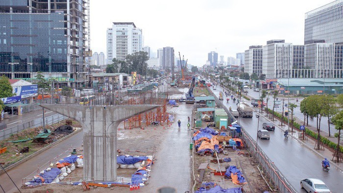 Có tiền nhưng dự án đường Vành đai 3 Mai Dịch - Nam Thăng Long vẫn chậm tiến độ.
