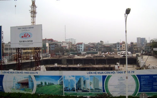 Dự án Hoà Bình Green City - một trong số không ít dự án được phát hiện triển khai xây dựng và mở bán khi chưa có giấy phép xây dựng.<br>