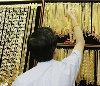 Một cửa hàng vàng ở Bangkok, Thái Lan.