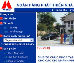 Trang chủ của MHB.