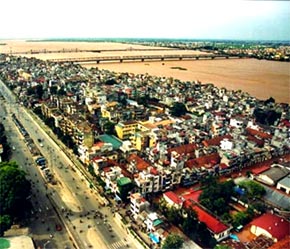 Một khu vực giáp sông Hồng của thành phố Hà Nội - Ảnh: TTXVN.