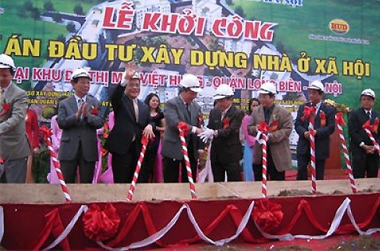 Khởi công một dự án nhà ở xã hội tại Khu đô thị Việt Hưng, Hà Nội.