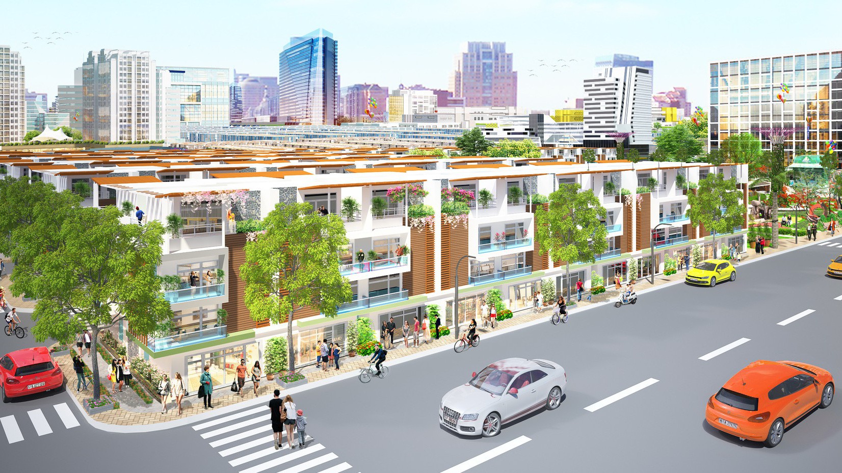 Eco Town Long Thành có tổng diện tích 9 ha gồm khoảng 462 nền nhà phố, biệt thự.