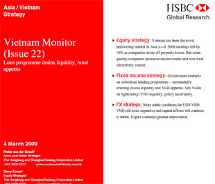 Dựa trên báo cáo tài chính 2008 của các doanh nghiệp niêm yết, HSBC cho biết, mức thu nhập trên mỗi cổ phiếu (EPS) toàn thị trường đã giảm tới gần 30% trong năm 2008.