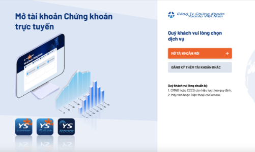 Chính thức mở tài khoản chứng khoán trực tuyến eKYC tại YSVN