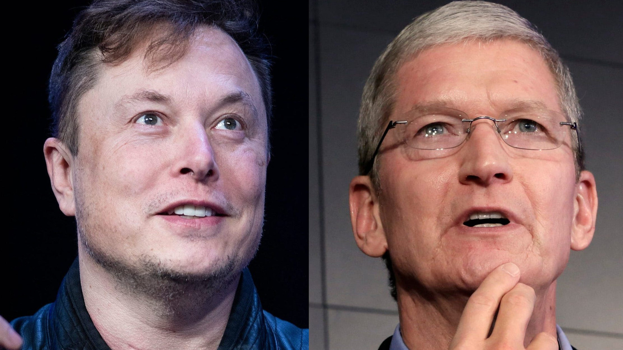 Elon Musk (trái) và Tim Cook - Ảnh: Getty Images/AP