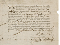 Tờ cổ phiếu đầu tiên trên thế giới do công ty Dutch East India phát hành - Nguồn: Westfries Museum/CNBC.