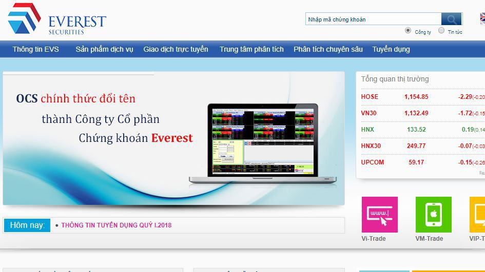 Chứng khoán Everest tiền thân là Công ty Cổ phần Chứng khoán Đại Dương.