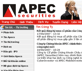 Trang chủ của APEC.