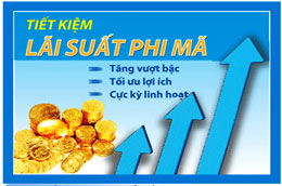 Poster giới thiệu sản phẩm huy động mới có lãi suất cao của một ngân hàng thương mại.