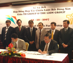 Lễ ký kết hợp tác chiến lược giữa TD Group và The Lion Group.