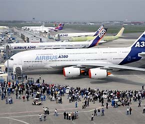 Một số dòng máy bay của Airbus.