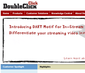 Trang chủ của DoubleClick.