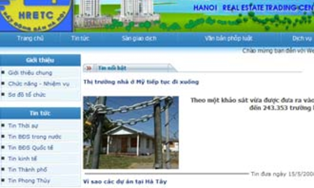 Giao diện của sàn giao dịch.