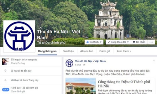 Chính quyền Hà Nội mở trang Facebook