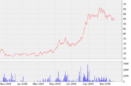 Biểu đồ diến biến giá cổ phiếu VHC từ tháng 11/2008 đến nay - Nguồn: VNDS.