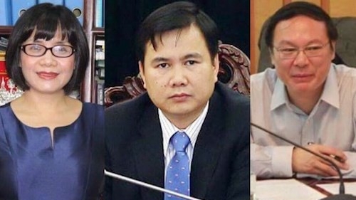 Từ trái sang: Thứ trưởng Bộ Tư pháp Đặng Hoàng Oanh, Thứ trưởng Bộ Khoa học và Công nghệ Bùi Thế Duy, Thứ trưởng Bộ Tài nguyên và Môi trường Lê Công Thành.