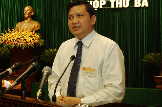 Ông Nguyễn Văn Giàu trong một lần trả lời chất vấn trước Quốc hội.