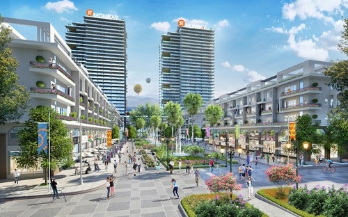 Phối cảnh một góc phố dự án Mon Bay.<br>