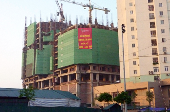 Dự án Green Park Tower đang trong quá trình hoàn tất phần thô.