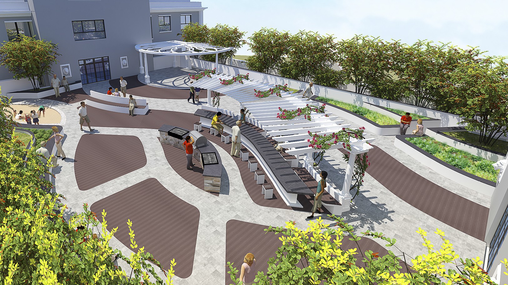 Florence Mỹ Đình như một bức tranh đa màu, đa phong cách bởi những hạng mục khác nhau, gồm những vườn cảnh, sân chơi, công trình tiện ích… được quy hoạch hết sức hợp lý.