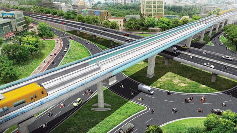 Phối cảnh tuyến đường sắt số 5 Hà Nội.