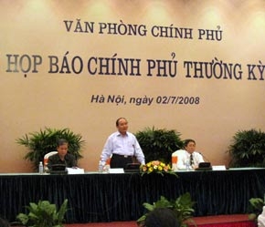 Lãnh đạo các bộ ngành tại buổi họp báo - Ảnh: Từ Nguyên.