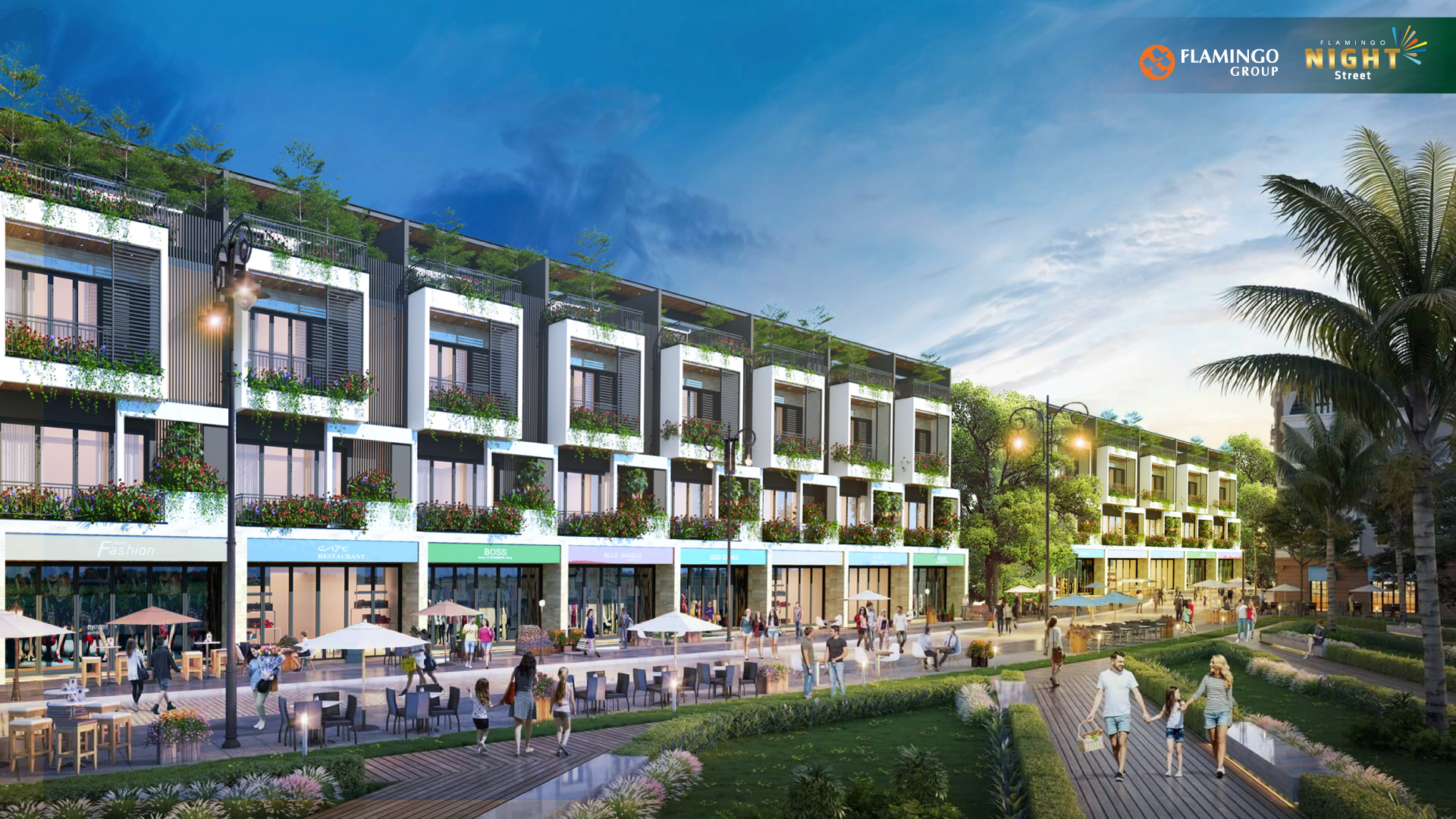 Shophouse Garden với chiều cao 3,5 tầng, phù hợp với hoạt động kinh doanh kết hợp nhà ở.