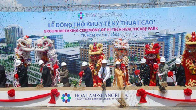 Lễ động thổ Khu Y Tế Kỹ Thuật Cao, tại Quận Bình Tân được tiến hành vào ngày 9/10/2008.