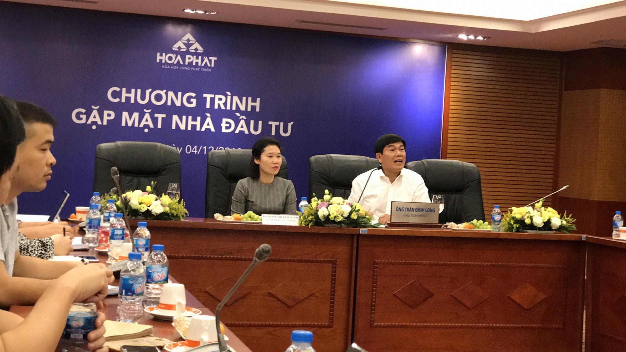 Chủ tịch HĐQT Hoà Phát Trần Đình Long xuất hiện giữa 'bão' thông tin về cổ phiếu giảm, khối ngoại xả mạnh HPG. Ảnh: Bạch Dương 