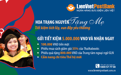 Khác với loại hình tiền gửi bình thường, để mở sổ Tiết kiệm Hoa trạng 
nguyên, khách hàng chỉ cần số tiền tối thiểu là: 500.000 đồng hoặc 50 
USD.