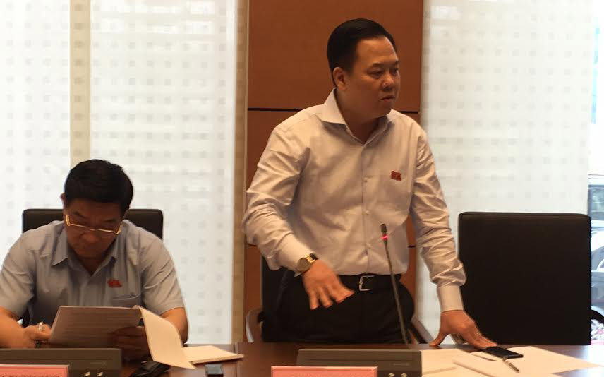 Đại biểu Nguyễn Hoàng Anh phát biểu tại tổ. Nhiều vị đại biểu chọn chuyên đề thứ hai cho giám sát tối cao của Quốc hội.<br>