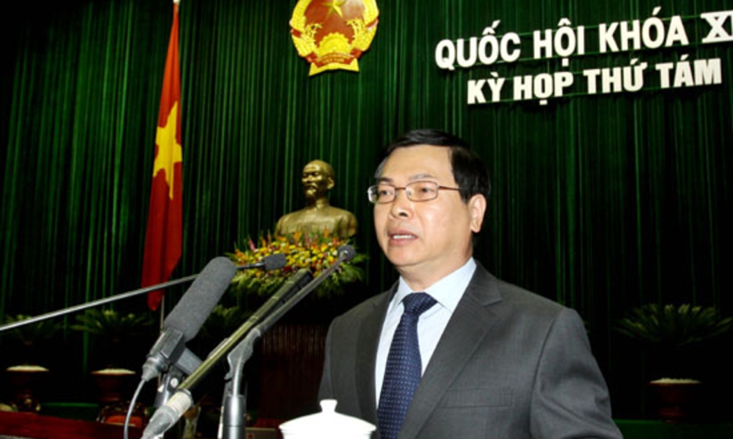 Bộ trưởng Vũ Huy Hoàng trả lời chất vấn trước Quốc hội - Ảnh: TTXVN.