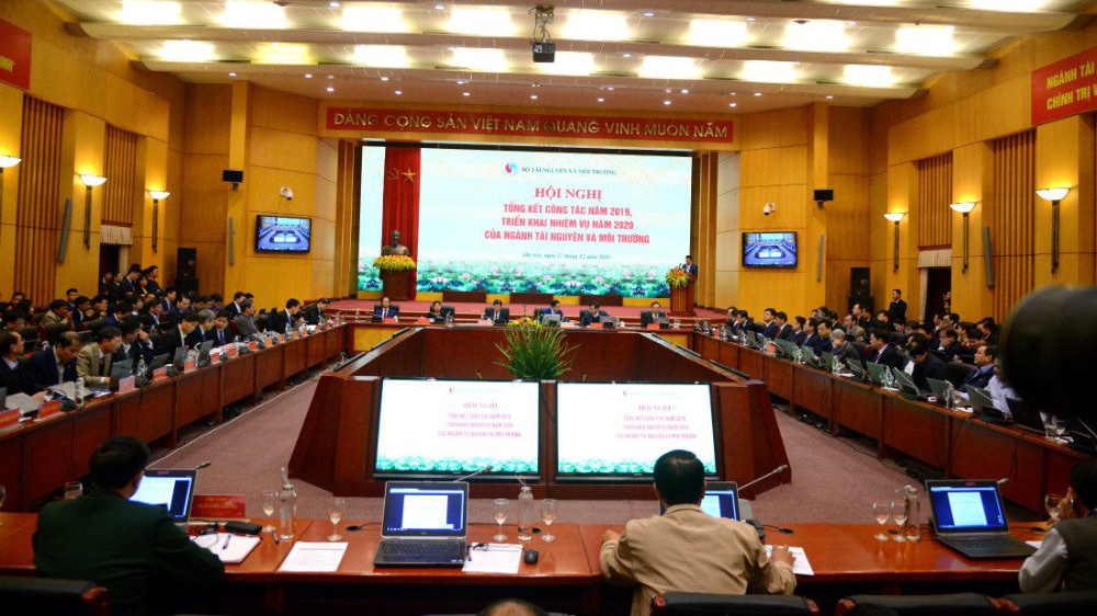 Toàn cảnh hội nghị triển khai nhiệm vụ năm 2020 của Bộ Tài nguyên và Môi trường ngày 27/12. 