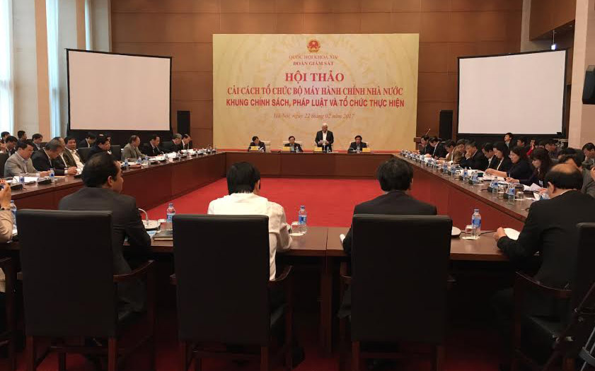 <span style="font-family: 'Times New Roman'; font-size: 15px;">Hội thảo cải cách tổ chức bộ máy hành chính Nhà nước - khung chính sách, pháp luật và tổ chức thực hiện.</span>