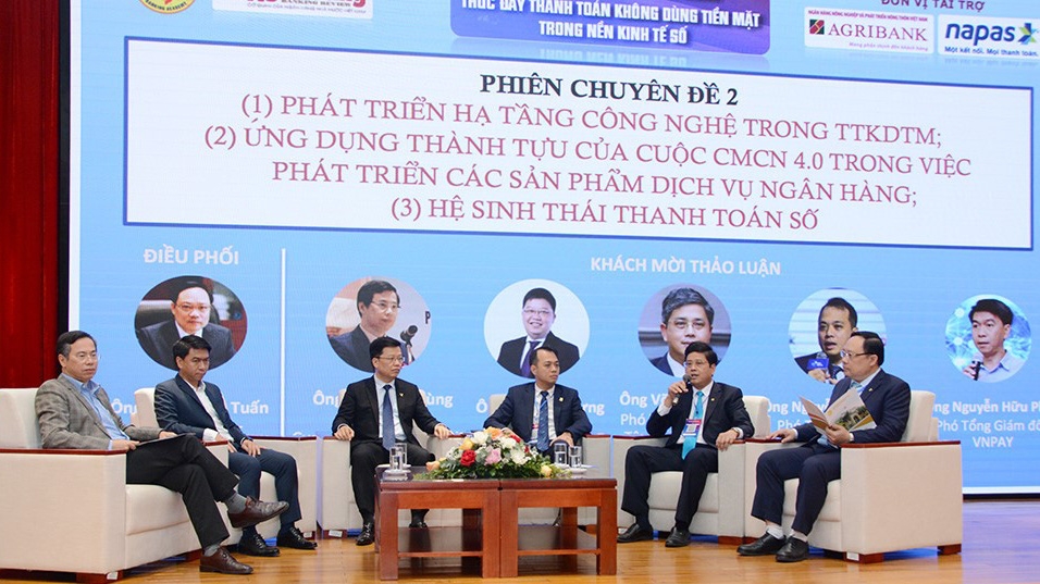 Hội thảo khoa học quốc gia "Thúc đẩy thanh toán không dùng tiền mặt trong nền kinh tế số" do Ngân hàng Nhà nước Việt Nam tổ chức.