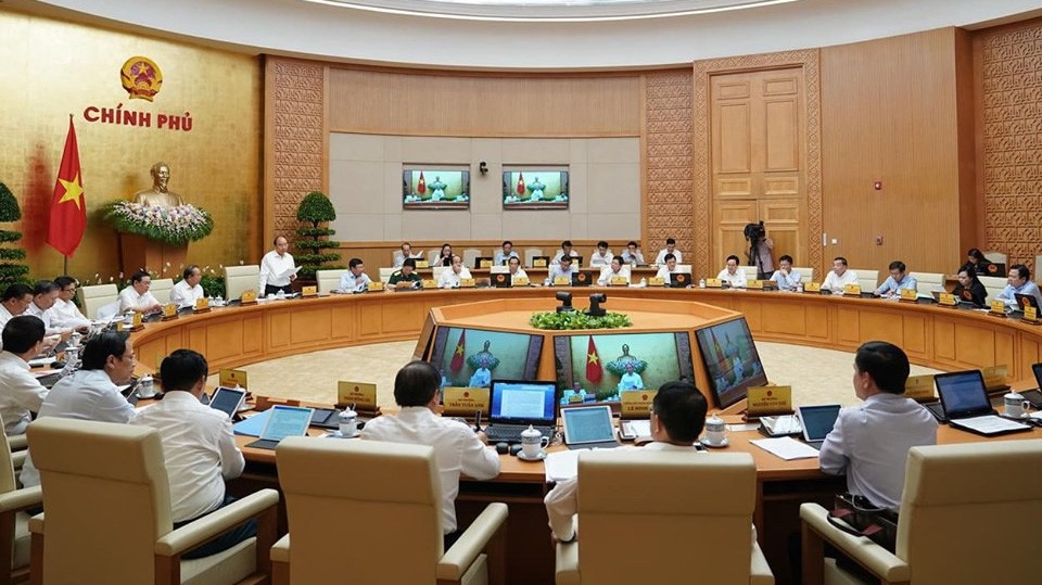 Phiên họp thường kỳ tháng 8 của Chính phủ - Ảnh: QP 