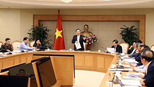 Phó thủ tướng Vương Đình Huệ, Trưởng ban Chỉ đạo chủ trì cuộc họp - Ảnh: VGP