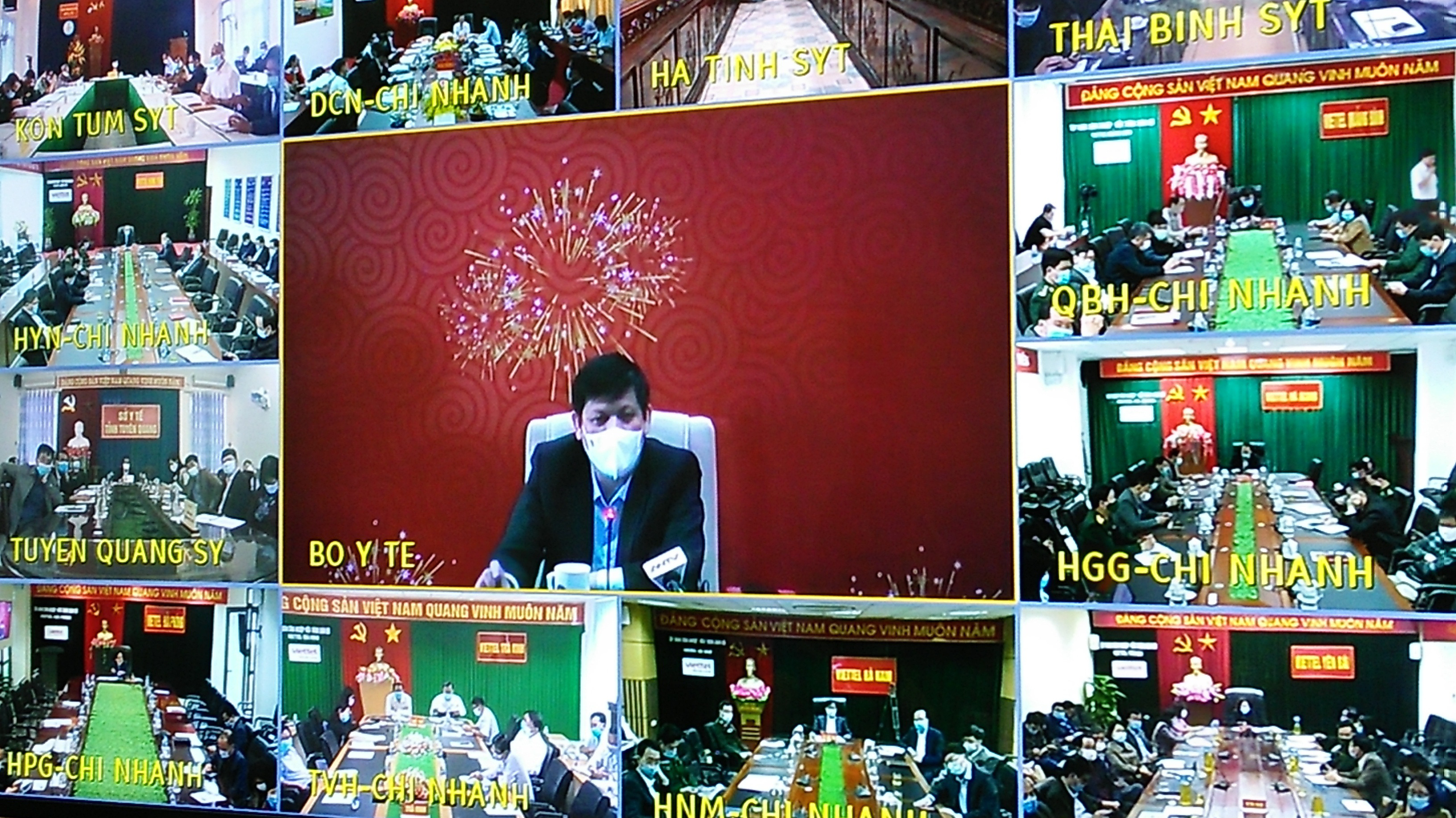 Bộ Y tế họp trực tuyến với các địa phương về công tác phòng chống dịch sáng 19/2. Ảnh - N.Dương. 