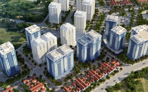 Phối cảnh tổng thể dự án Tây Nam Linh Đàm.<br>
