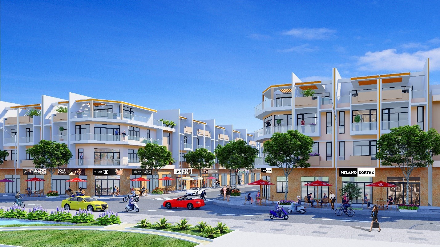Phối cảnh nhà phố dự án Long Thành Phát Residence.