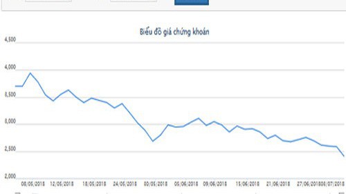 Biểu đồ giao dịch giá cổ phiếu HVG trong thời gian qua - Nguồn: HOSE.