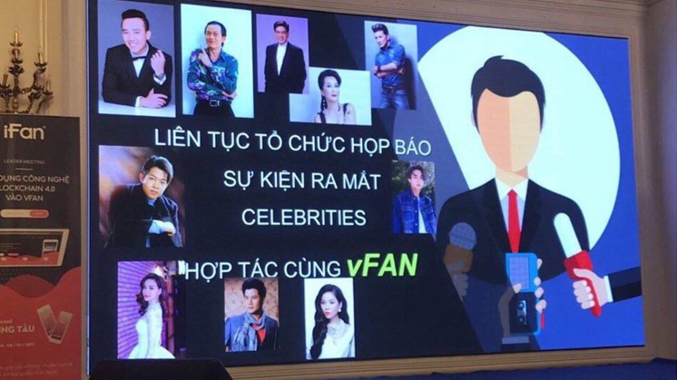 Một hình ảnh quảng bá của fanpage ifancoin mượn danh các nghệ sỹ nổi tiếng. 