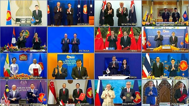 Lễ ký Hiệp định Đối tác kinh tế toàn diện khu vực (RCEP) - Ảnh: ASEAN Secretariat.